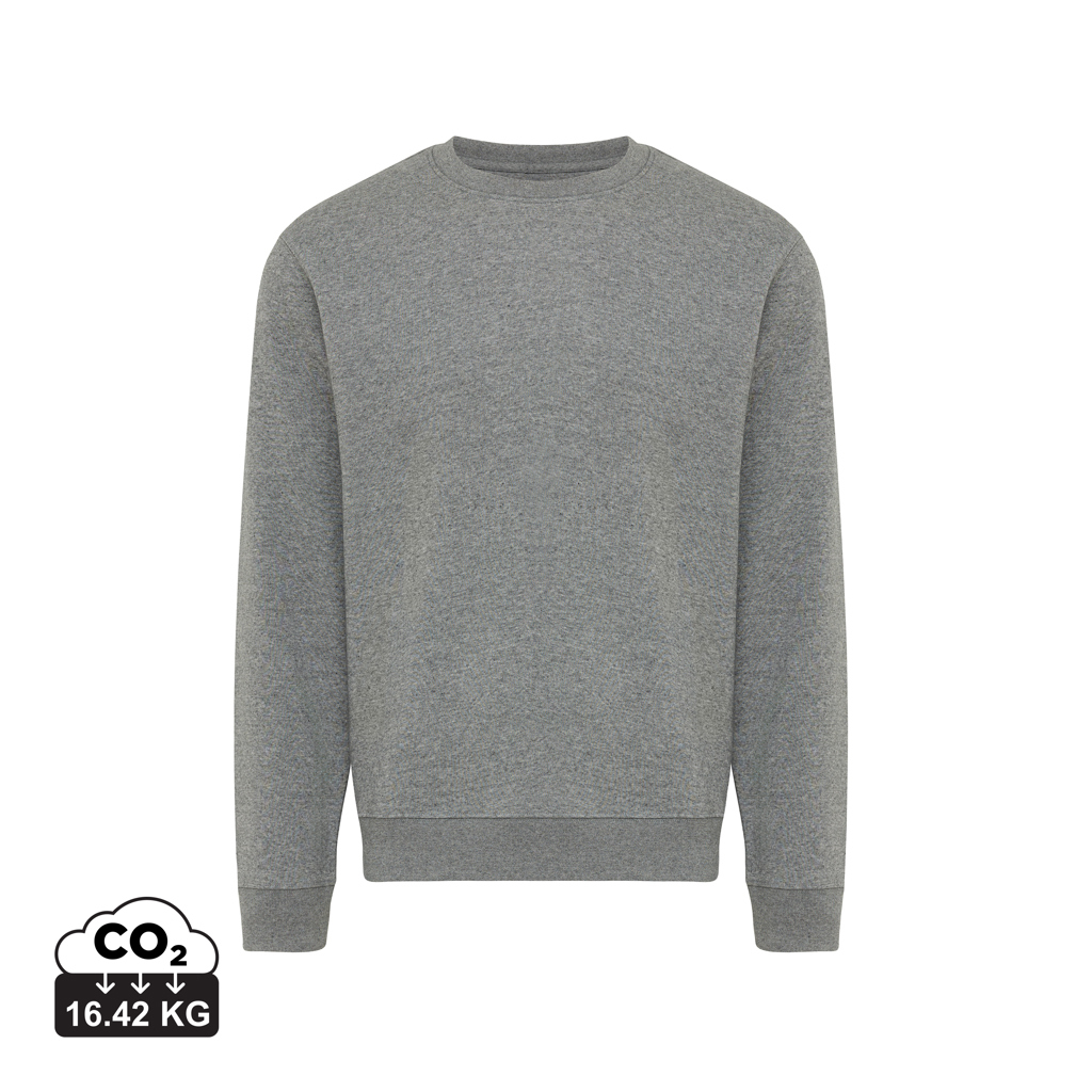Sweat personnalisable mixte en coton bio et recyclé Torla light heather anthracite